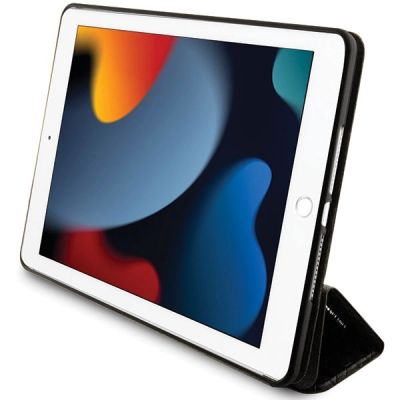 4. Etui Karl Lagerfeld Saffiano Monogram Ikonik na iPad 10.2" 2019 (7 gen.) Folio Magnet Allover Cover - czarne