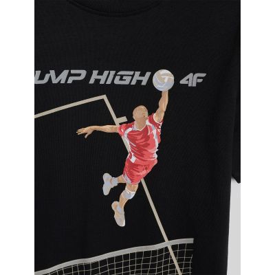 7. T-shirt regular z nadrukiem chłopięcy 4F 4FJRAW26TTSHM4345-20S