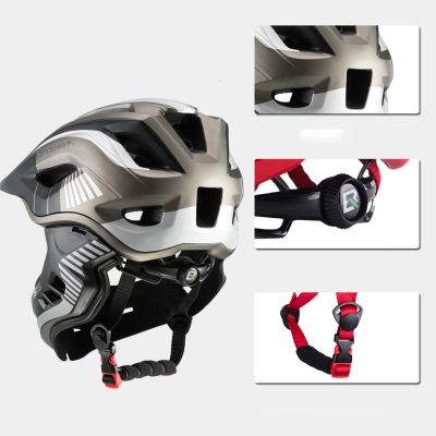 8. Kask rowerowy Rockbros TT-32SBTG-S dziecięcy z odpinaną szczęką rozmiar S - szary