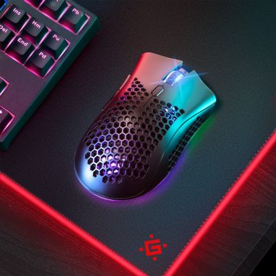 8. DEFENDER MYSZ BEZPRZEWODOWA GM-709L WARLOCK RF RGB 2400DPI 8P, 5 TRYBÓW PODŚWIETLENIA, DZIUROWANA 52709