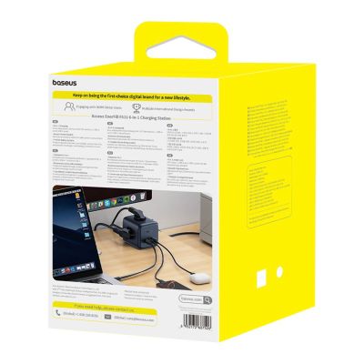 9. Listwa zasilająca Baseus EnerFill FA11 67W kostka USB-A + USB-C + 3 x gniazdo EU 1,5m - czarna