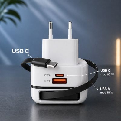 3. QOLTEC ŁADOWARKA SIECIOWA GAN 65W | USB-C PD PPS | 5-20V | 3-3.25A