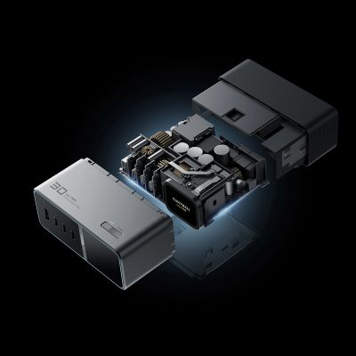 10. Stacja ładująca Cuktech TA3005U 300W 5w1 z wyświetlaczem cyfrowym - srebrna