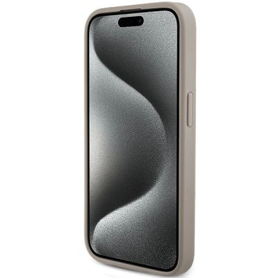 5. Etui Guess 4G Triangle Metal Logo na iPhone 15 Pro - białe