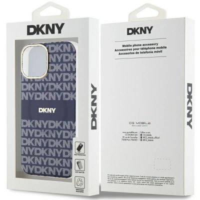 8. Etui DKNY IML Mono & Stripe MagSafe na iPhone 15 / 14 / 13 - niebieskie