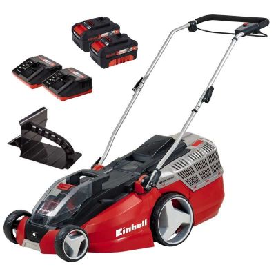 6. Einhell GE-CM 43 Li M Kit Kosiarka do trawnika typu push Bateria Czarny, Szary, Czerwony