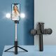 8. Selfie stick WR1YXS teleskopowy tripod 0.71m z okrągłą lampą - czarny