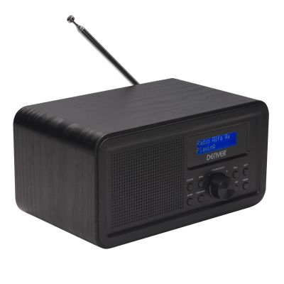 2. Radio DENVER DAB-30 DAB+/FM sieciowe/4xAA z drewnianą obudową czarne