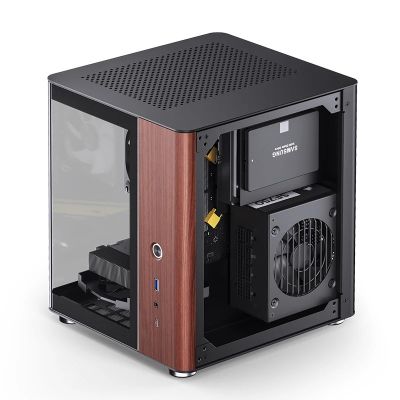 13. Obudowa PC Jonsbo TK-0, Mini-Tower, Mini-ITX, Tempered Glass, Holz - schwarz