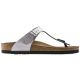 8. Japonki damskie Birkenstock Gizeh Birko-Flor srebrne regular szerokie (0043851)