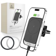 Uchwyt Tech-Protect CW19 samochodowy magnetyczny MagSafe z ładowarką indukcyjną 15W na kratkę wentylacji - czarny