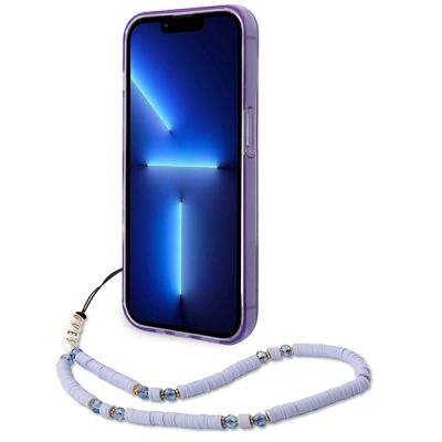 4. Etui Guess Translucent Pearl Strap na iPhone 14 Pro Max - fioletowe