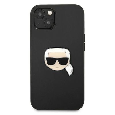 3. Etui Karl Lagerfeld Leather Ikonik Karl's Head Metal na iPhone 13 mini - czarne