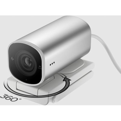 10. Kamera internetowa HP 960 4K Streaming Webcam USB srebrna 695J6AA