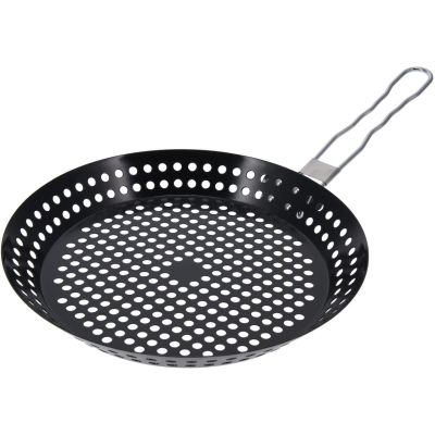 26. PATELNIA DO GRILOWANIA ZE SKŁADANYM UCHWYTEM NON STICK CZARNA