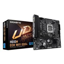 Płyta główna Gigabyte H610M D3H WIFI DDR4 | Rodzina procesorów Intel | Gniazdo procesora LGA1700 | Obsługiwane interfejsy dysków twardych SATA, M.2 | Ilość złączy SATA: 4