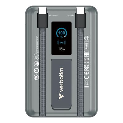 2. Verbatim ChargeÂ´nÂ´Go Power Bank 2C & Display 10000mAh grey