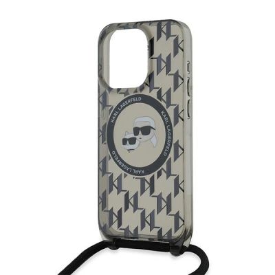 5. Etui Karl Lagerfeld IML Crossbody Monogram Karl & Choupette Head MagSafe na iPhone 15 Pro Max - czarne
