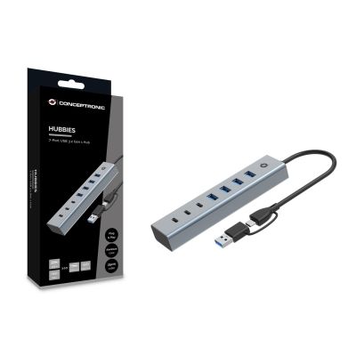 4. Conceptronic HUBBIES20G huby i koncentratory USB 3.2 Gen 1 (3.1 Gen 1) Type-C 5000 Mbit/s Szary