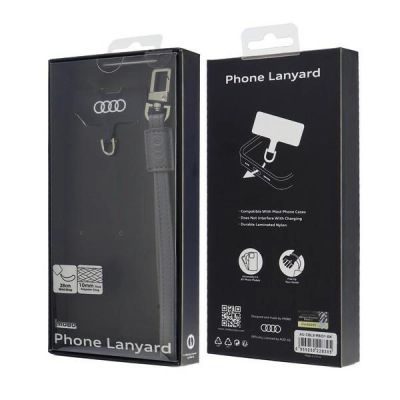 3. Smycz Audi Crossbody Leather uniwersalna 28cm x 10mm - szara