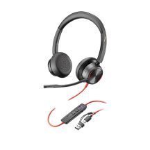 Zestaw słuchawkowy POLY Blackwire 8225 Stereo 8X225AA USB-C z certyfikatem Microsoft Teams + przejściówka USB-C/A