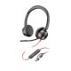 Zestaw słuchawkowy POLY Blackwire 8225 Stereo 8X225AA USB-C z certyfikatem Microsoft Teams + przejściówka USB-C/A