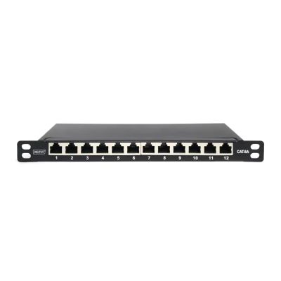 2. Digitus Panel krosowy CAT 6A Slim, ekranowany, 12-portowy, 0,5 U, 10", czarny