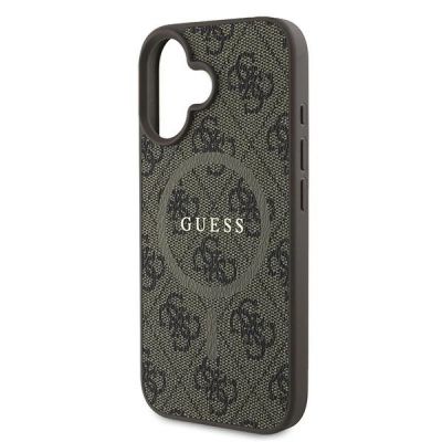 6. Etui Guess 4G Ring Classic Logo MagSafe na iPhone 16 Plus - brązowe