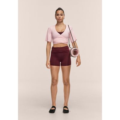 6. Legginsy treningowe damskie CASALL Sublime Folded Hotpants kolor bordowy