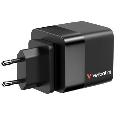 8. ładowarka Verbatim Gan 65W 2xUSB-C PD,1xUSB-A, retrac. Przewód 32217