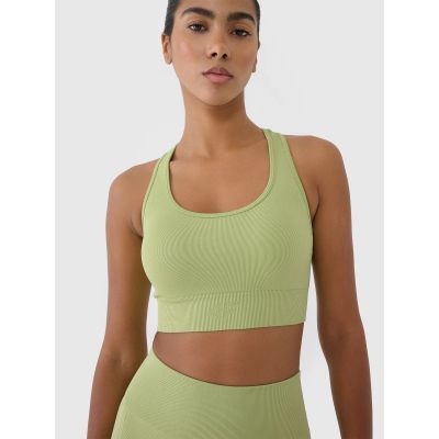 Biustonosz treningowy bezszwowy z niskim wsparciem damski 4F 4FRSS25USBAF154-42S