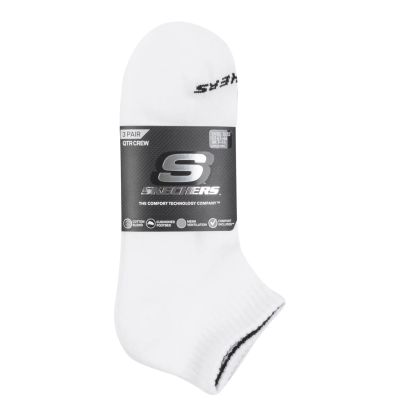 2. Skechers 3pk Unisex Terry Qtr Crew S111035-107 Białe 43-46