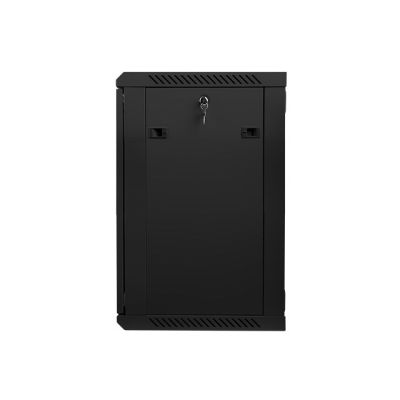 3. Lanberg Szafa rack 19 cali Wall-Mount 15U/600x450 V2 czarna, drzwi szklane