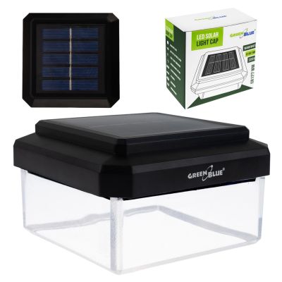 2. GREENBLUE LAMPA SOLARNA LED NA SŁUPEK, 80X80MM, DASZEK KOPERTOWY, 3200K GB127 WW