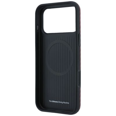 7. Etui BMW M Carbon Metal Logo MagSafe na iPhone 17 Pro / 18 Pro - bordowe