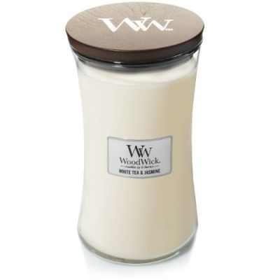 Świeca duża WHITE TEA & JASMINE WOODWICK