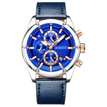 Zegarek Męski Giewont Chronograph Sapphire Srebrno Niebieski GW8810-A2