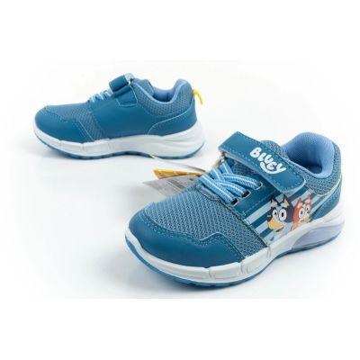8. Leomil buty sportowe dziecięce sneakersy Bluey lekkie na rzep LED niebieskie