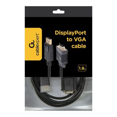 4. Kabel GEMBIRD CCP-DPM-VGAM-6 (D-Sub (VGA) M - DisplayPort M; 1,8m; kolor czarny)