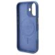 7. Etui Guess 4G Logo Plate MagSafe na iPhone 16 - niebieskie