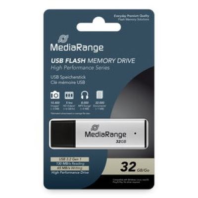 4. MediaRange MR1900 pamięć USB 32 GB USB Typu-A 3.2 Gen 1 (3.1 Gen 1) Czarny, Srebrny