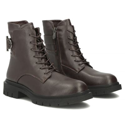 4. Skórzane botki damskie workery ciemny brąz Filippo DBT8018