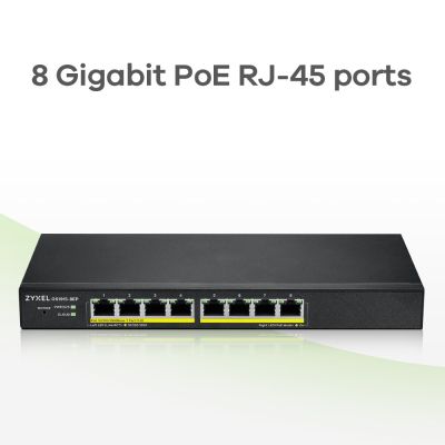 14. Switch Zyxel GS1915-8EP 8p PoE (PoE+: 8;) 60W Managed Gigabit