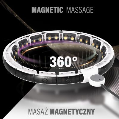 3. Hula Hop HMS HHM16 z magnesem i obciążeniem biały + licznik