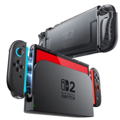 Etui Supcase Crystal na Nintendo Switch 2 - przezroczysto-czarne