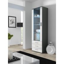 Witryna SOHO S1 szary/ biały połysk