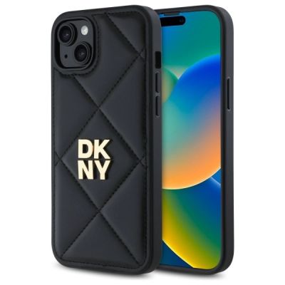 Etui DKNY Quilted Stack Logo na iPhone 15 Plus - czarne