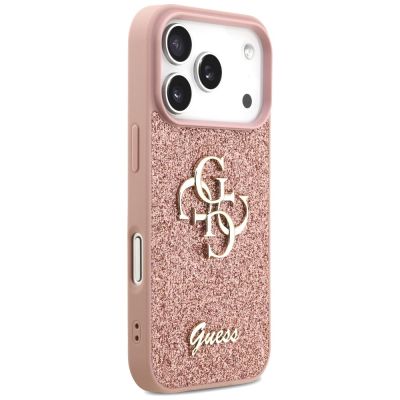 4. Etui Guess Fixed Glitter Big 4G na iPhone 17 Pro - różowe