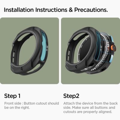 14. Etui Spigen Liquid Air na Samsung Galaxy Watch 8 Classic 46 mm - czarne