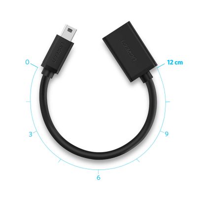 3. Adapter Ugreen US249 10383 mini USB-B (męski) / USB-A (żeński) OTG 10cm - szary